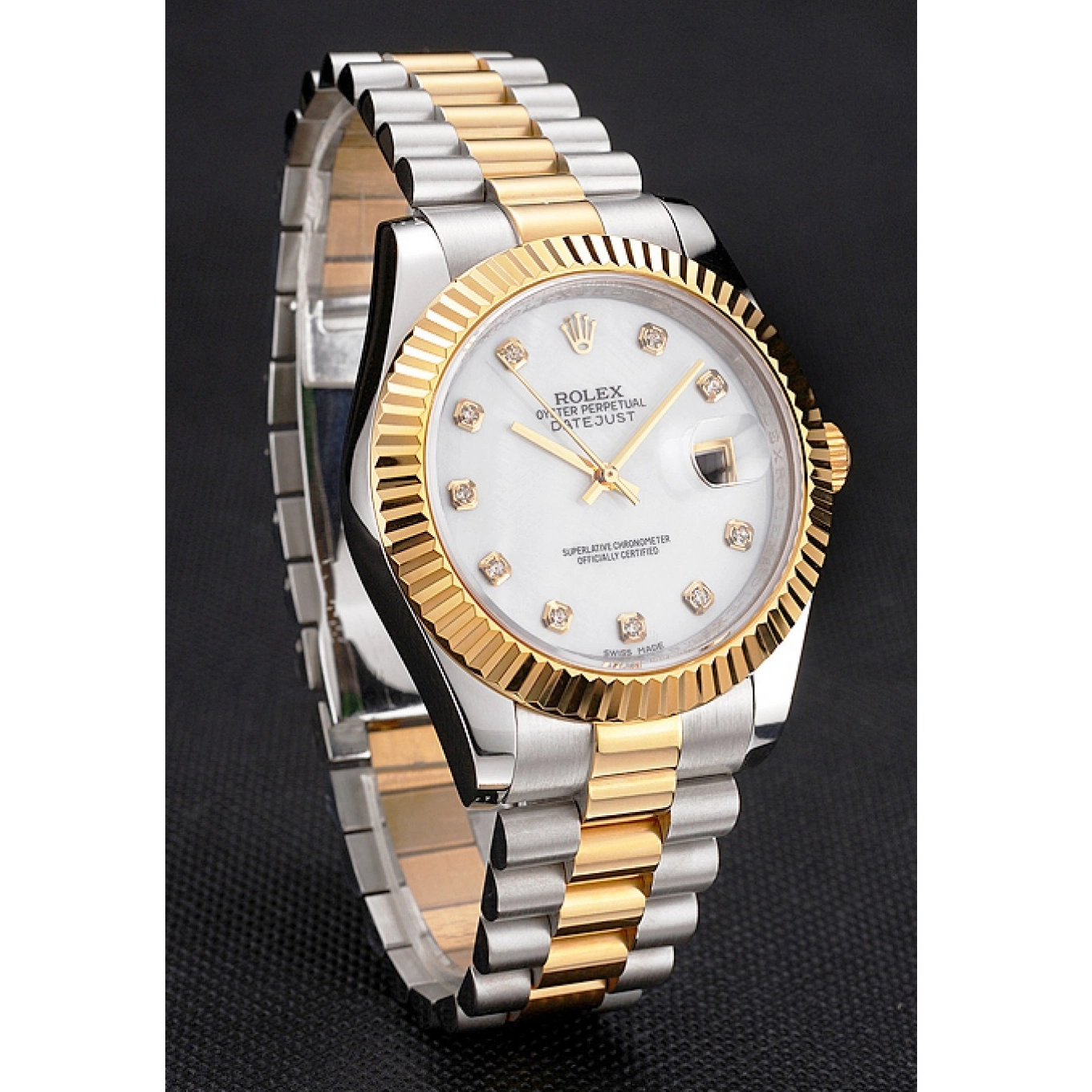 Good Copy Rolex Watches Dial Bracelet White Stainless Two Tone Diamond Bezel Datejust Swiss Gold Marks Case Hour Rolex Steel 0603